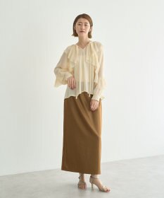 YECCA VECCA シアーラッフルブラウス