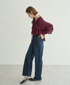 YECCA VECCA シアーラッフルブラウス