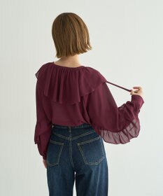 YECCA VECCA シアーラッフルブラウス