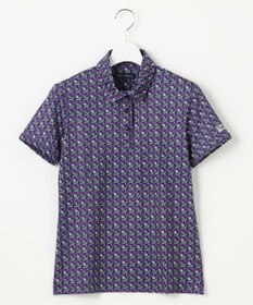 23区GOLF 【WOMEN】【吸水速乾/UVカット】アザミ小紋柄半袖ポロシャツ