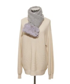 MOONBAT 【WEB限定】FURLA ウール100％×スノートップファーマフラー チャーム付き