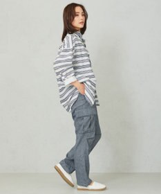 JOSEPH ABBOUD MOUNTAIN 【SPACE／UNISEX】七分袖 ランダムボーダー シャツ