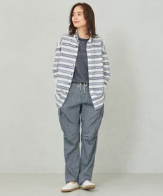 JOSEPH ABBOUD MOUNTAIN 【SPACE／UNISEX】七分袖 ランダムボーダー シャツ