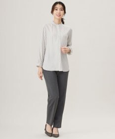 J.PRESS LADIES L 【洗える】サイロチェック＆ストライプ ブラウス