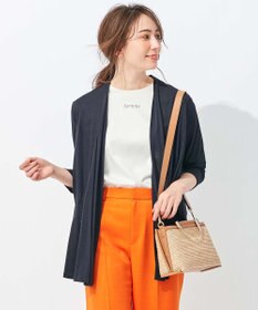 自由区 【保湿性/吸湿性/吸水速乾/接触冷感/UVケア】ハンディカーディガン ロング