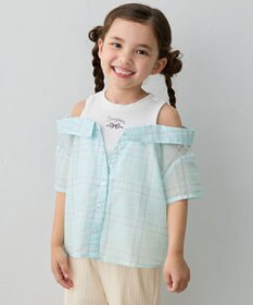 ANY KIDS 肩あきドッキング チェックシャツ