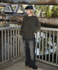 WEGO 【ユニセックス着用ITEM】ピグメントロゴニットプルオーバー