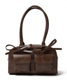 WEGO リボン付きボストンバッグ