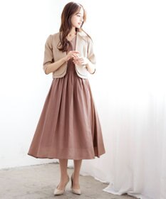 Tiaclasse 【洗える】大人上品なシアータックワンピース