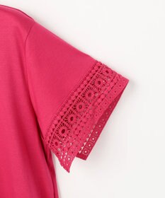 自由区 ナチュラルコットンハイゲージレースドッキング Tシャツ