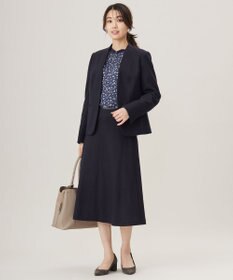 J.PRESS LADIES 【セットアップ対応】ウールスムース ノーカラー ジャケット