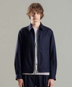 JOSEPH HOMME SAXONY PINSTRIPE ZIP UP JACKET