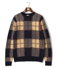J.PRESS MEN ブークレジャガード ブラックウォッチクルー ニット