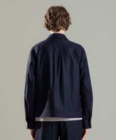 JOSEPH HOMME SAXONY PINSTRIPE ZIP UP JACKET
