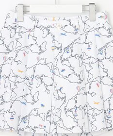 23区GOLF 【WOMEN】ワールドマップ柄 ボックスプリーツ入り キュロットスカート