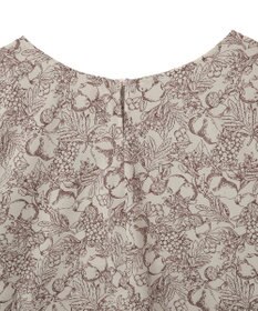 YECCA VECCA ラインフルーツ柄ラッフルブラウス