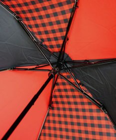 +RING レディース向け プラスリング 簡単開閉式折傘55cm RED-CHK T873