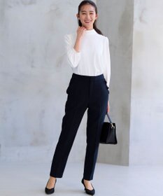 組曲 L 【KUMIKYOKU NAVY】コンフォータブルドレープ フリルテーパードパンツ