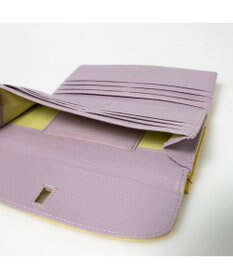 UNBILLION perche カラーコンビレザーかぶせ外がま口長財布