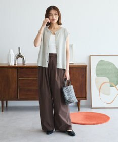 Green Parks ツィード風金釦ニットベスト