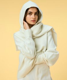 BEIGE， 【洗える】BERTAINA / コットンフーディマフラー