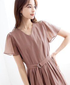 Tiaclasse L 【洗える】大人上品なシアータックワンピース