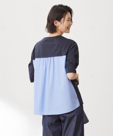 J.PRESS LADIES L プレーティングジャージー ブロッキング カットソー