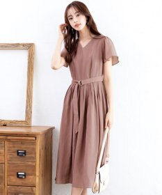 Tiaclasse 【洗える】大人上品なシアータックワンピース