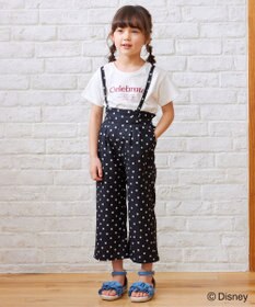 ANY KIDS 麻ライク ドット柄 ガウチョ