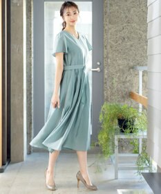 Tiaclasse 【洗える】大人上品なシアータックワンピース