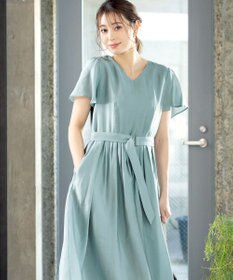 Tiaclasse L 【洗える】大人上品なシアータックワンピース