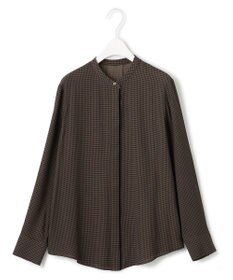 ICB L 【接触冷感・UVケア・速乾・洗える】BackSatinAmunzen バンドカラーブラウス