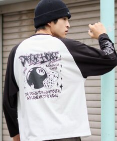 WEGO 【ユニセックス着用ITEM/MLサイズ展開】スリーブロゴグラフィックラグランT（LS）