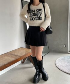 WEGO シャギーロゴコンパクトニット