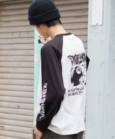 WEGO 【ユニセックス着用ITEM/MLサイズ展開】スリーブロゴグラフィックラグランT（LS）