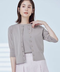 組曲 【洗える・6色展開】CANDYボタン 半袖カーディガン