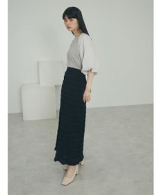 Green Parks armonia．袖布帛ニットプルオーバー