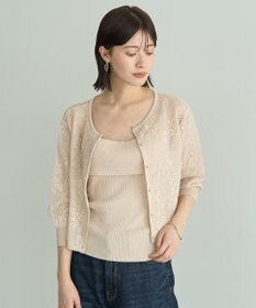 YECCA VECCA 【2点SET】インナーセットレース柄カーディガン