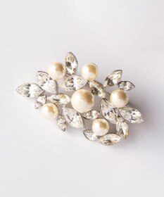 J.PRESS LADIES ビジューパール ブローチ シルバー系