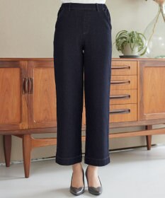 Tiaclasse L デニム裏パイル ワイドストレートパンツ