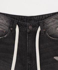 WEGO 【SMサイズ展開】ヴィンテージウォッシュダメージバギーハーフパンツ