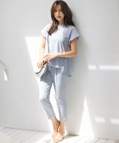 組曲 S 【接触冷感・UVケア】ライトアムンゼンジャージー フリルブラウス