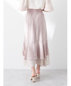 earth music&ecology バイカラーラッフルヘムスカート