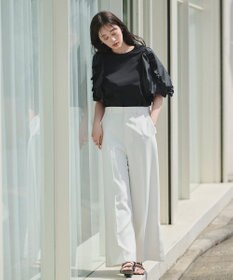 #Newans 【撥水・吸水速乾】コンビネーションフリルスリーブカットソー