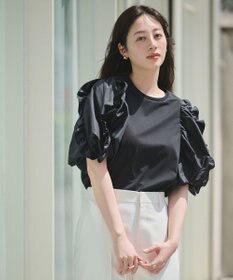 #Newans 【撥水・吸水速乾】コンビネーションフリルスリーブカットソー