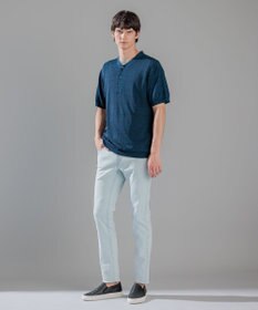 JOSEPH HOMME リネンナイロンプレーン　半袖ヘンリーネックニット