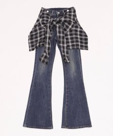 WEGO フェイクスリーブフレアデニム