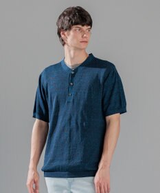 JOSEPH HOMME リネンナイロンプレーン　半袖ヘンリーネックニット