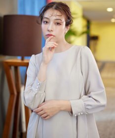 Tiaclasse 【ダブルクロス】パフスリーブペプラムチュニックブラウス