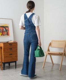 WEGO ハイウエストストレッチフレアデニムサロペット